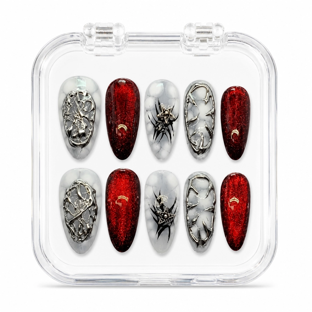 Press-on Nails Wholesale $14.90 Crimson Web Luxe by Yabe Vietnam