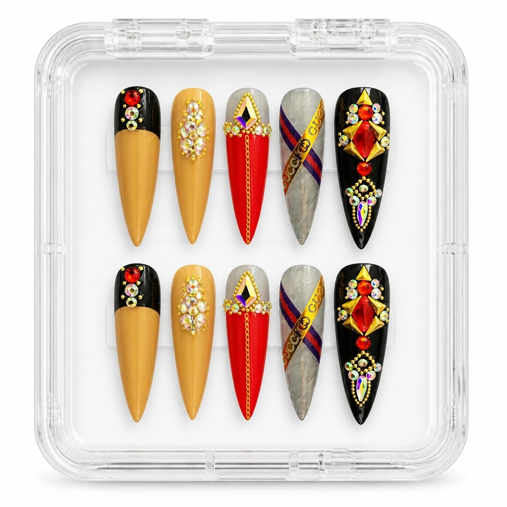 Press-on Nails Wholesale $14.90 Luxe Monogram Glam by Yabe Vietnam