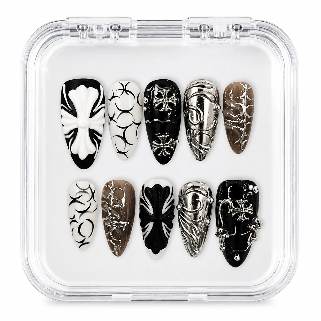 Press-on Nails Wholesale $14.90 Noir Elegance by Yabe Vietnam