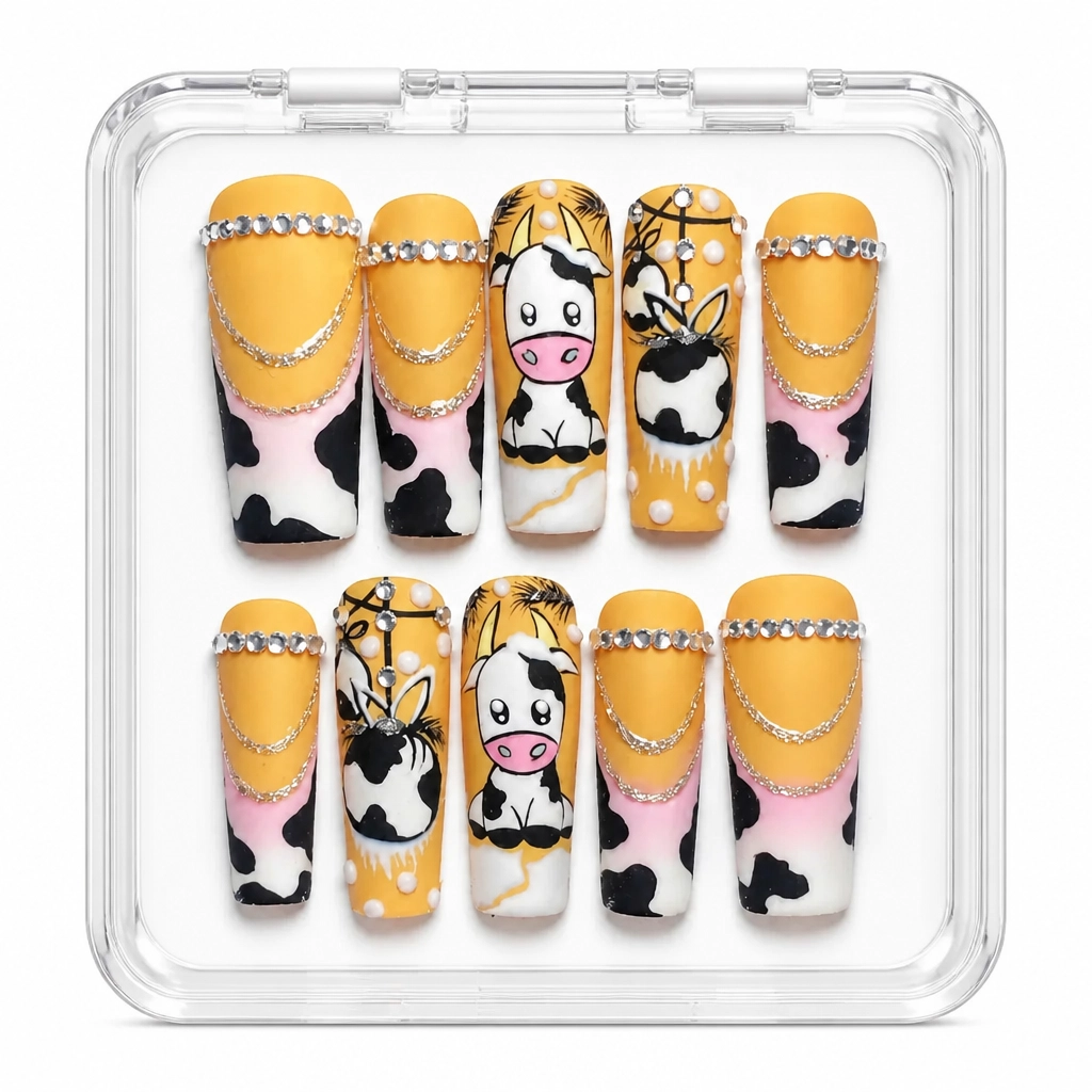 Press-on Nails Wholesale $14.90 Golden Moo Chic by Yabe Vietnam