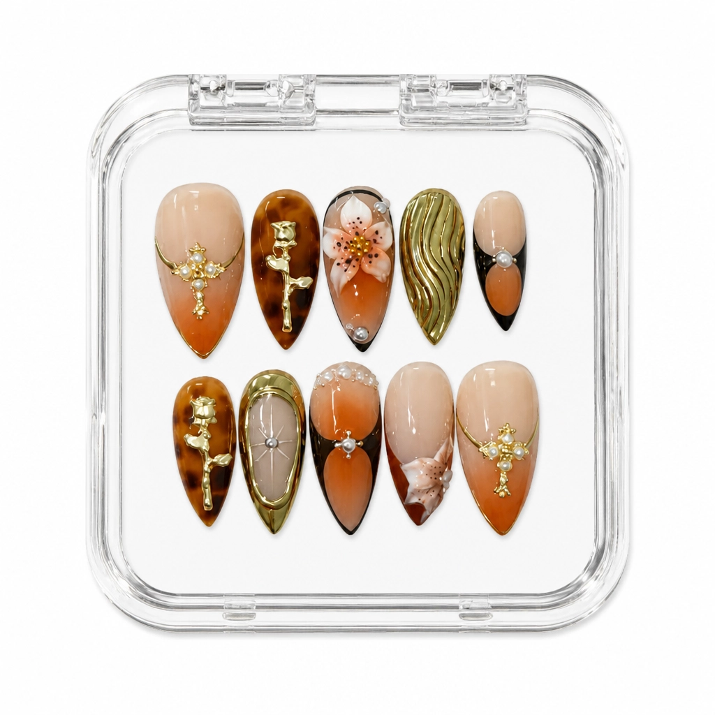 Press-on Nails Wholesale $14.90 Gilded Elegance by Yabe Vietnam