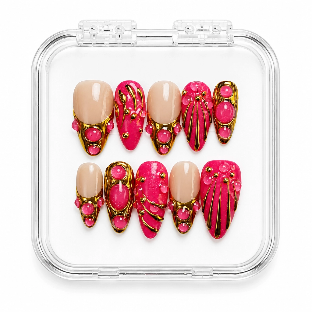 Press-on Nails Wholesale $14.90 Crimson Blossom by Yabe Vietnam
