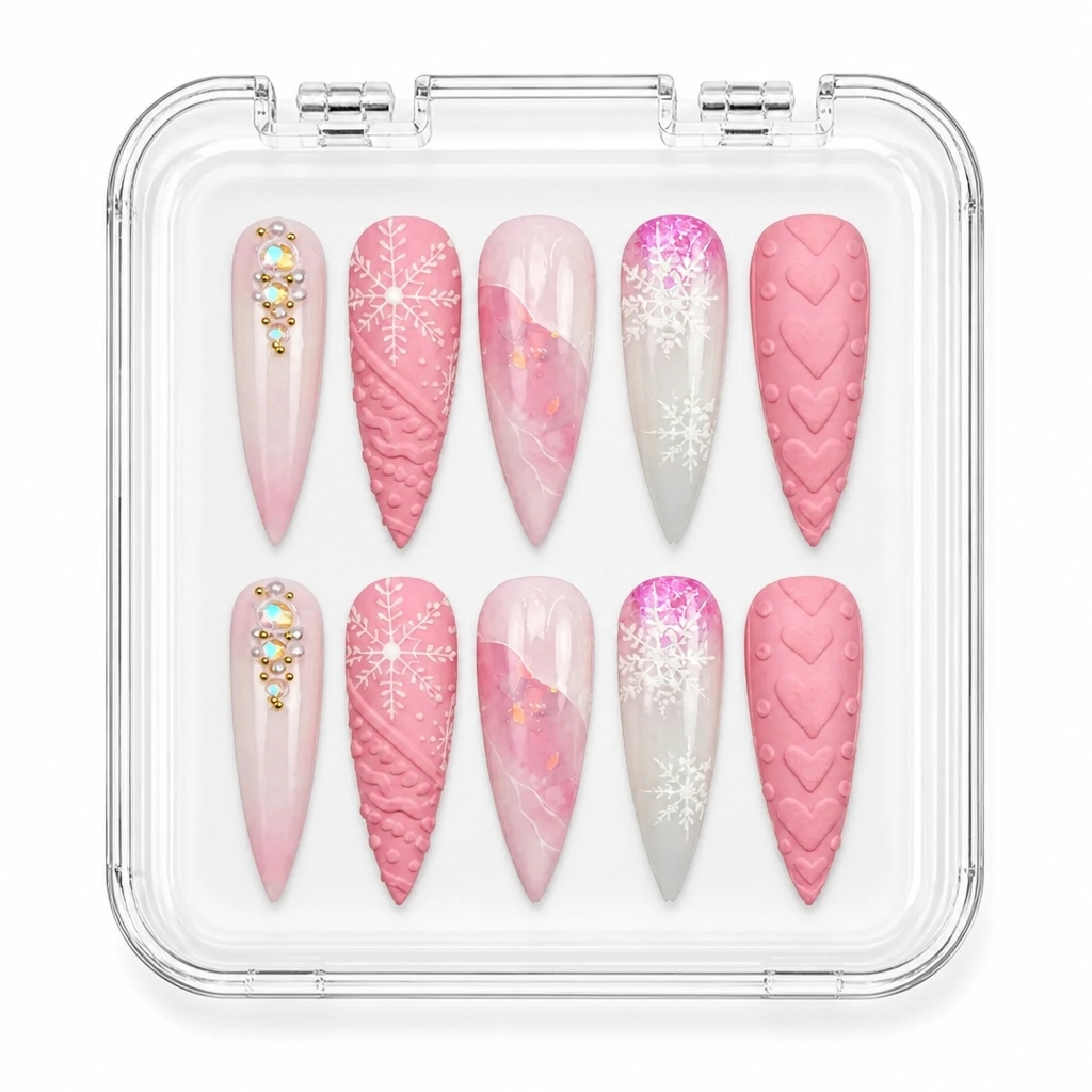 Press-on Nails Wholesale $14.90 Pink Glamour by Yabe Vietnam