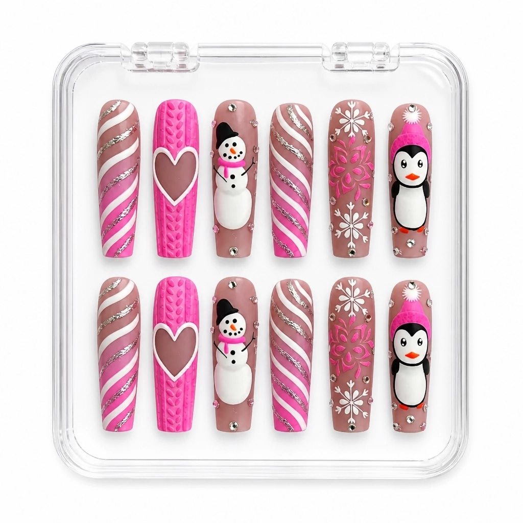 Press-on Nails Wholesale $14.90 Berry Winter Charm by Yabe Vietnam