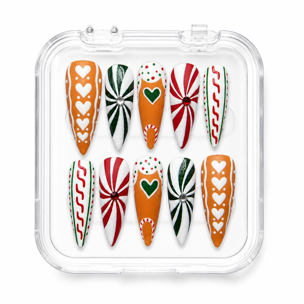 Press-on Nails Wholesale $14.90 Gingerbread Delight by Yabe Vietnam