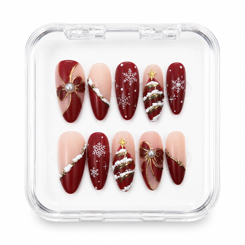 Press-on Nails Wholesale $14.90 Burgundy Elegance by Yabe Vietnam
