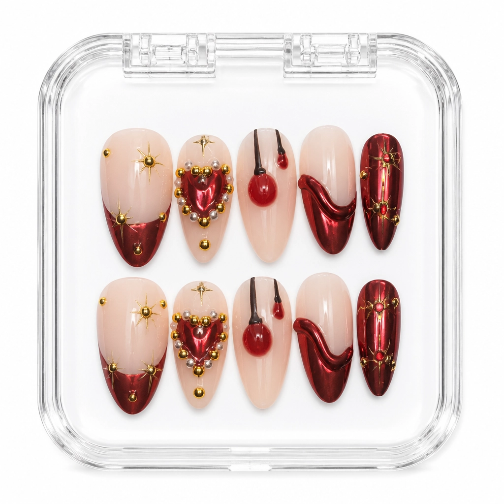 Press-on Nails Wholesale $14.90 Crimson Luxe by Yabe Vietnam