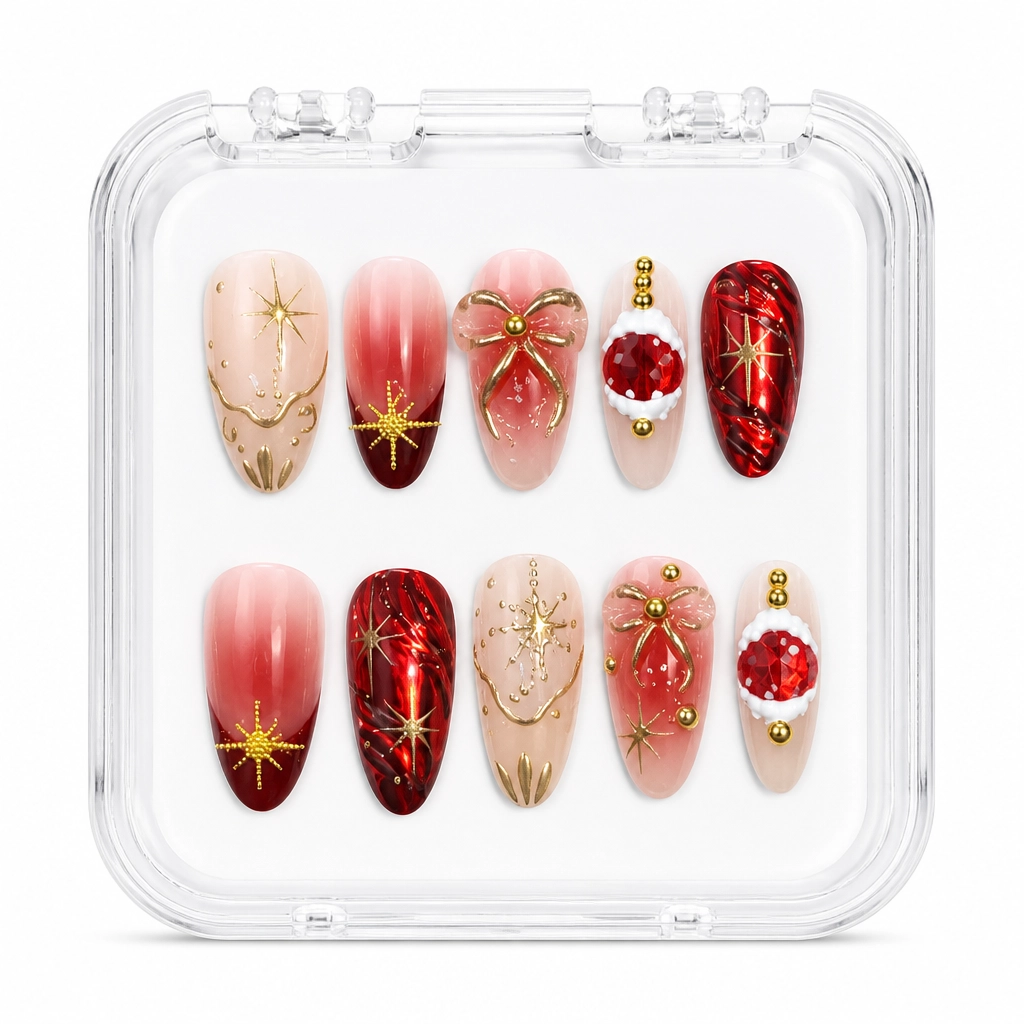 Press-on Nails Wholesale $14.90 Aurora Crimson Luxe by Yabe Vietnam
