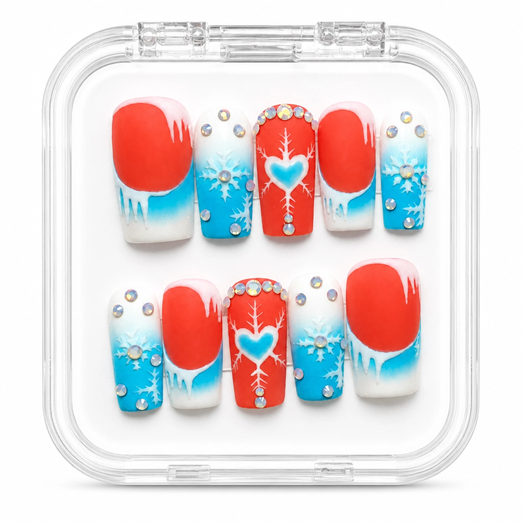 Press-on Nails Wholesale $14.90 Frozen Hearts by Yabe Vietnam
