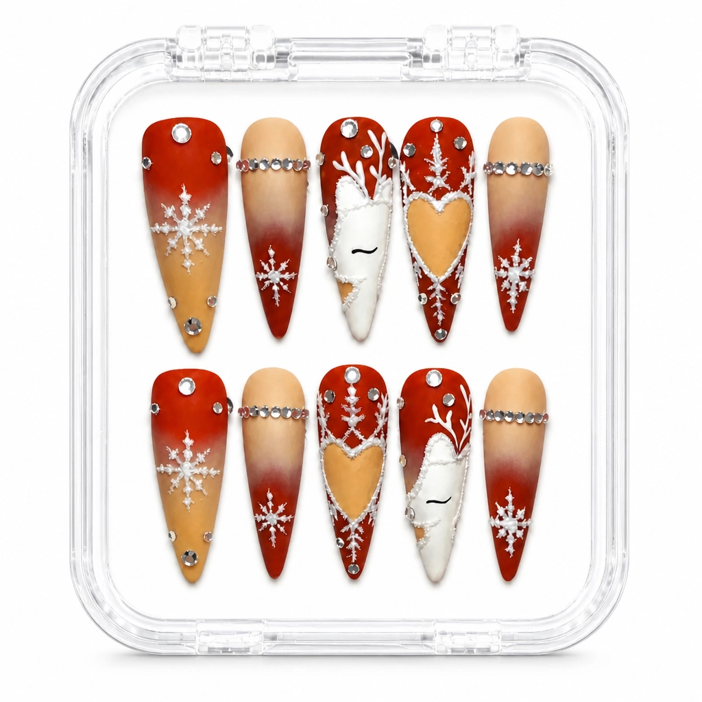 Press-on Nails Wholesale $14.90 Crimson Frost by Yabe Vietnam