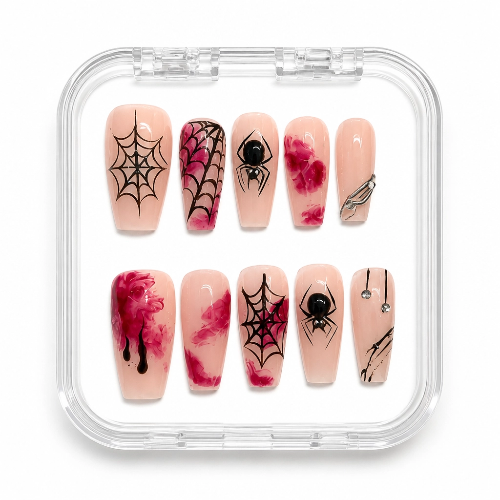 Press-on Nails Wholesale $14.90 Crimson Web by Yabe Vietnam