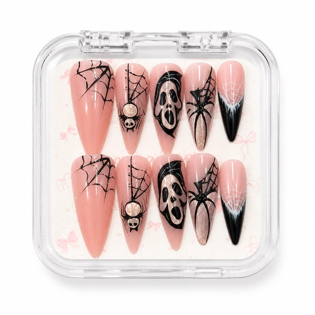 Press-on Nails Wholesale $14.90 Rose Noir Elegance by Yabe Vietnam