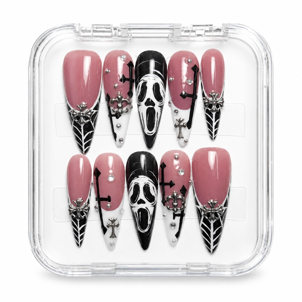 Press-on Nails Wholesale $14.90 Obsidian Elegance by Yabe Vietnam