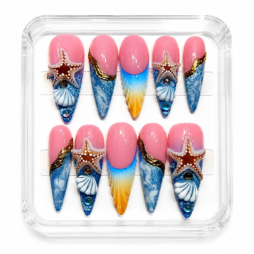 Press-on Nails Wholesale $14.90 Mermaid Dreamscape by Yabe Vietnam