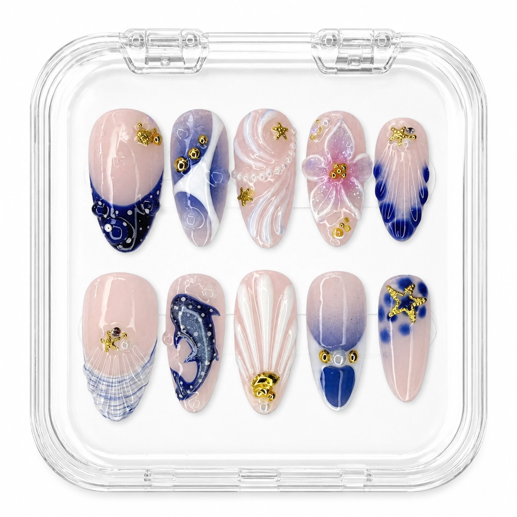Press-on Nails Wholesale $14.90 Ocean Whisper by Yabe Vietnam
