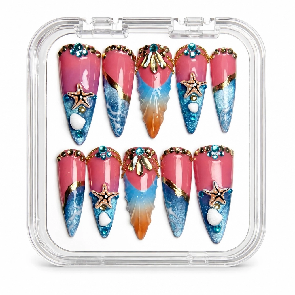 Press-on Nails Wholesale $14.90 Oceanic Elegance by Yabe Vietnam