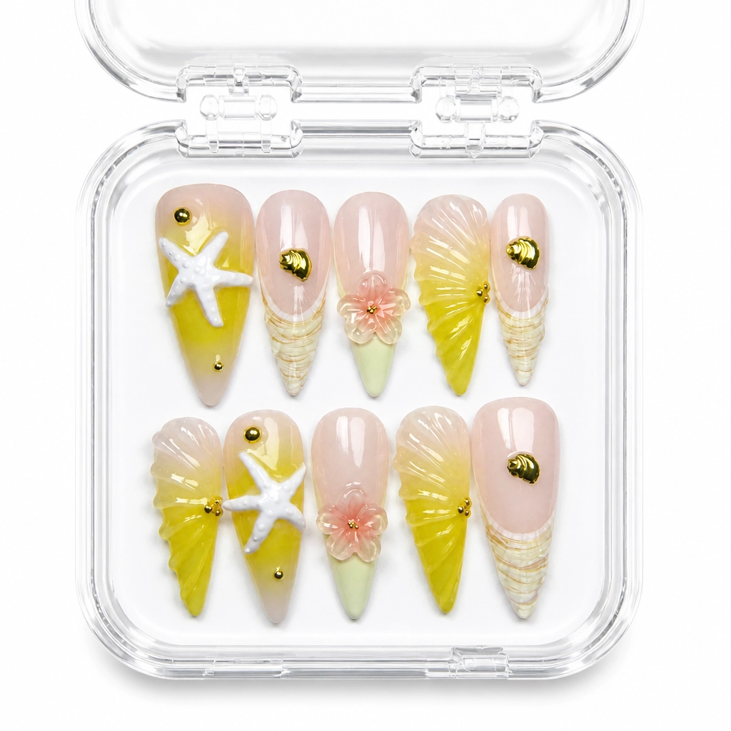 Press-on Nails Wholesale $14.90 Tropical Seashell Luxury by Yabe Vietnam