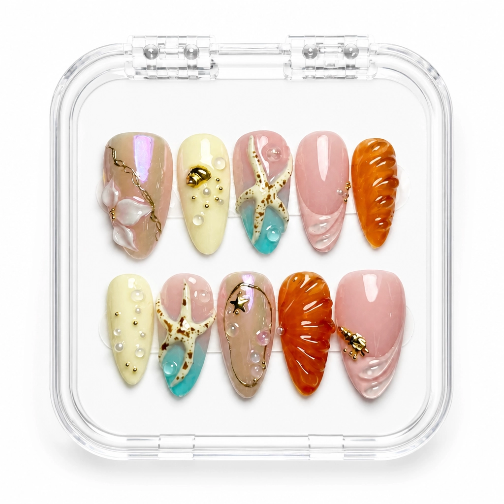 Press-on Nails Wholesale $14.90 Turquoise Glamour by Yabe Vietnam