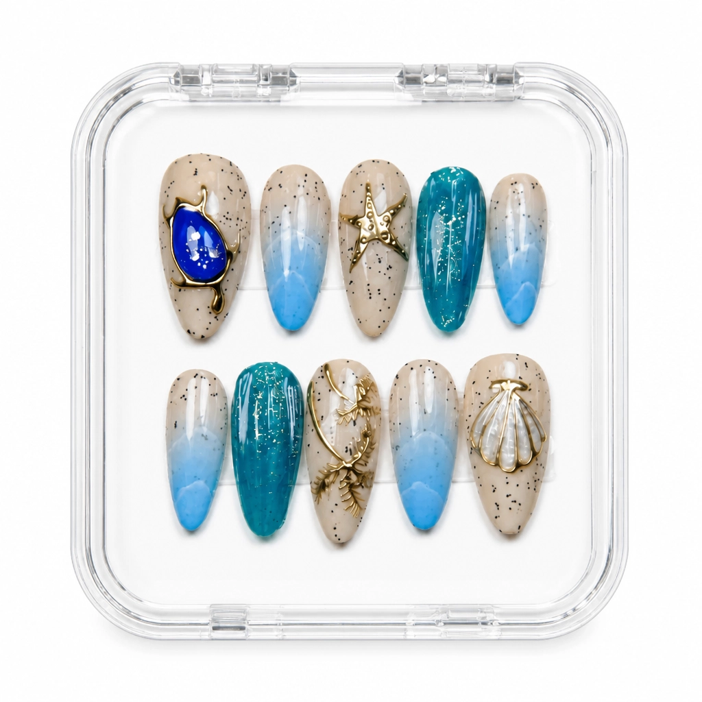 Press-on Nails Wholesale $14.90 Teal Luxe by Yabe Vietnam