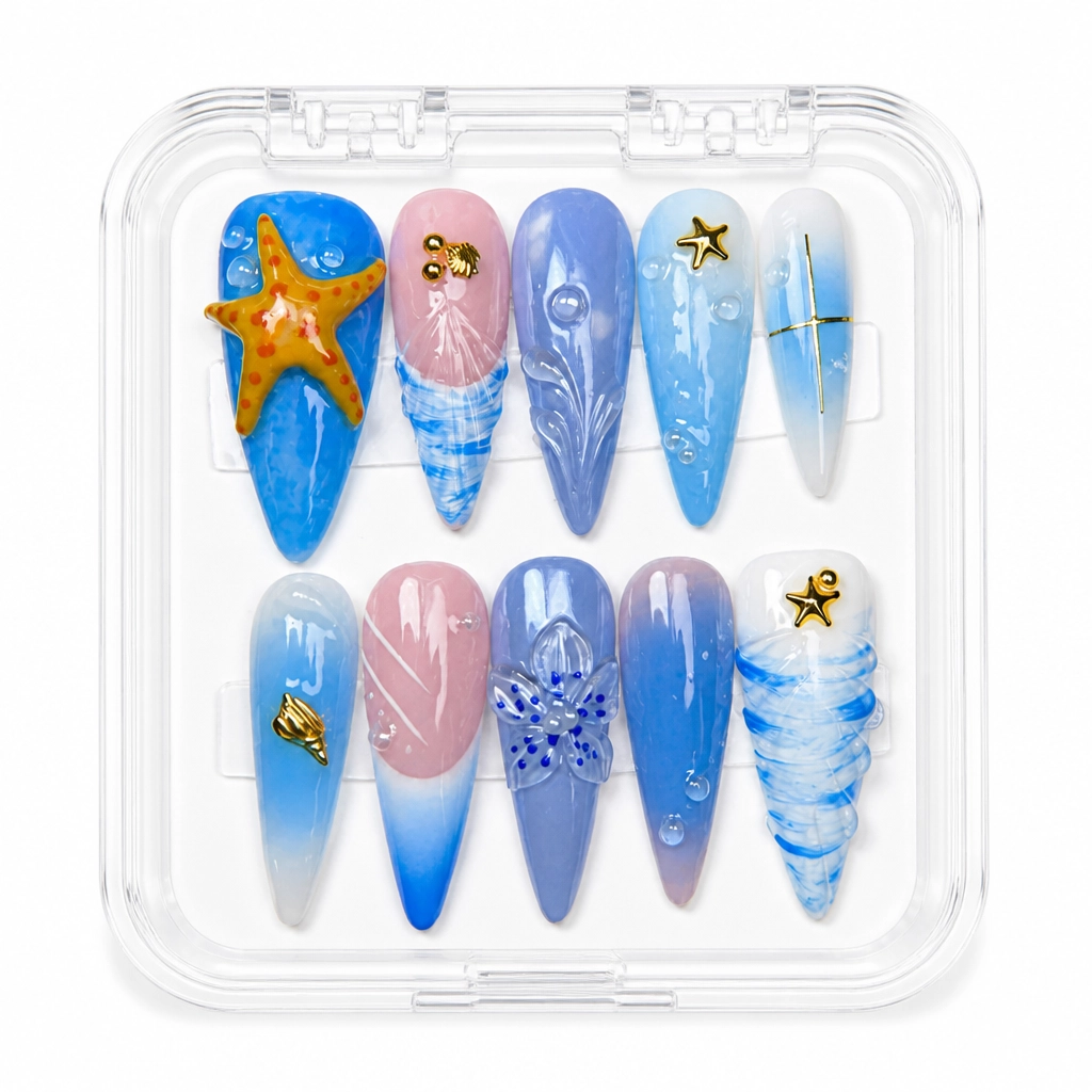 Press-on Nails Wholesale $14.90 Oceanic Dreams by Yabe Vietnam