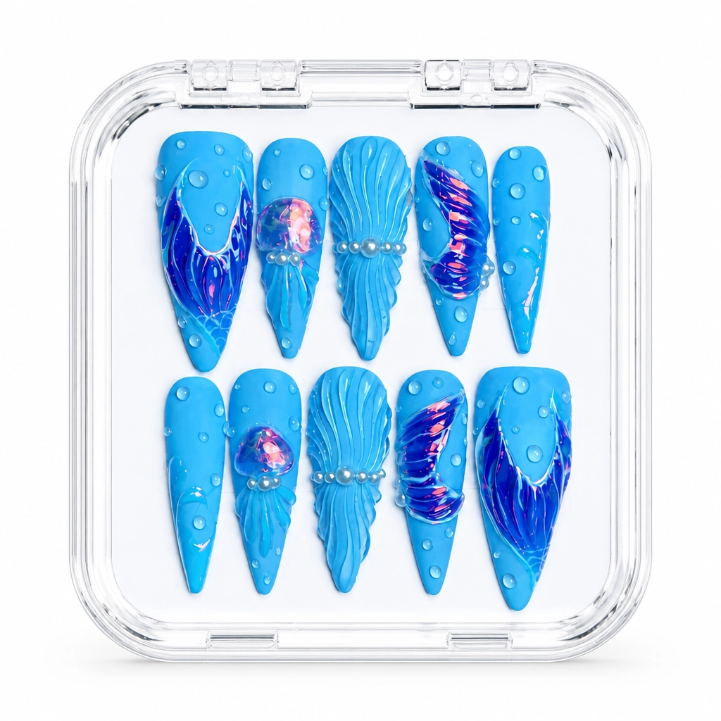 Press-on Nails Wholesale $14.90 Oceanic Radiance by Yabe Vietnam