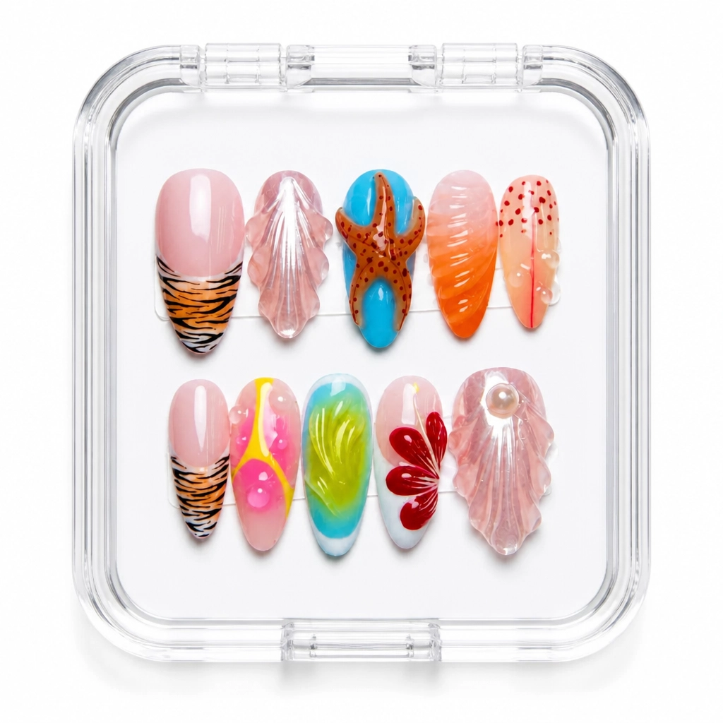 Press-on Nails Wholesale $14.90 Celestial Stripes by Yabe Vietnam