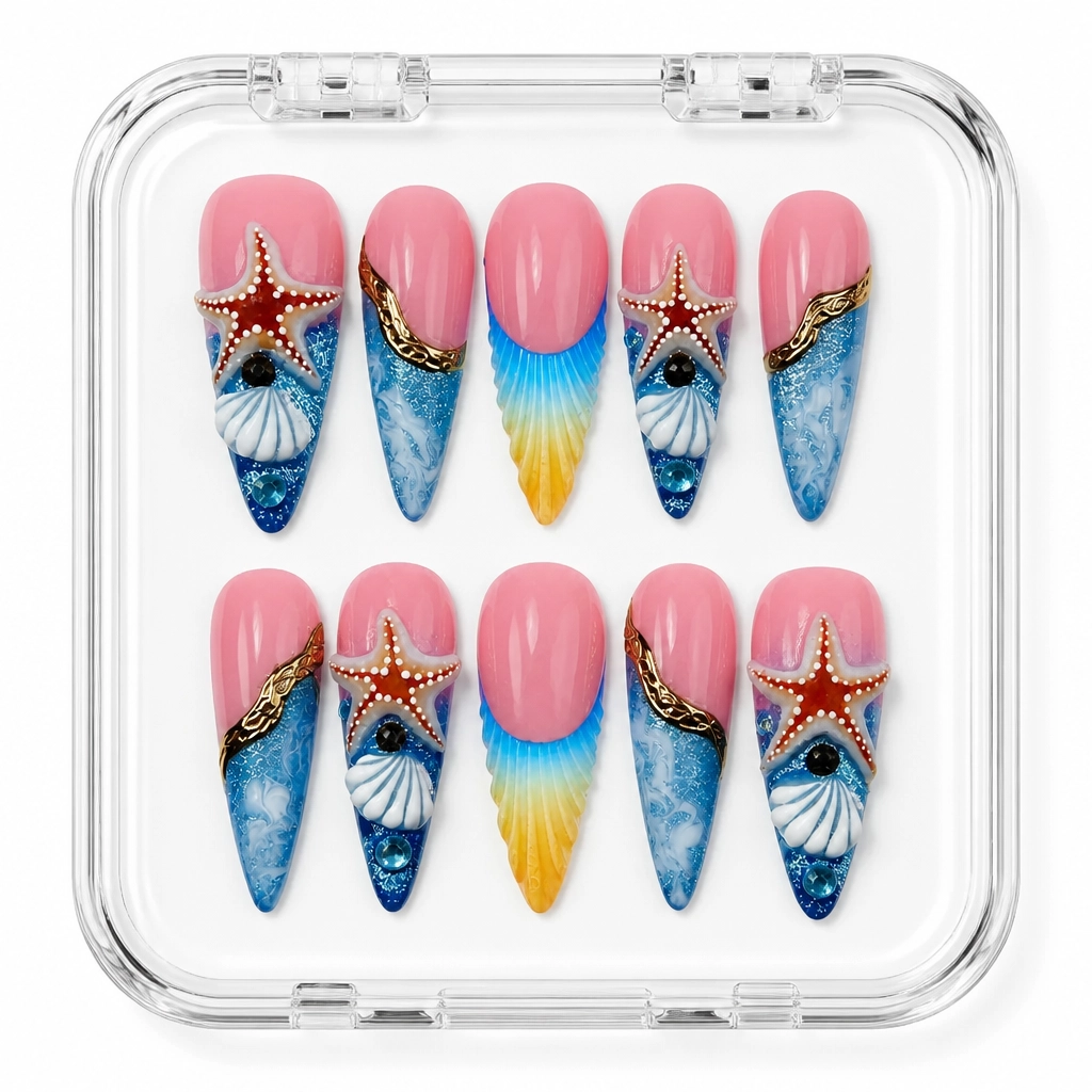 Press-on Nails Wholesale $14.90 Ocean Starlight by Yabe Vietnam