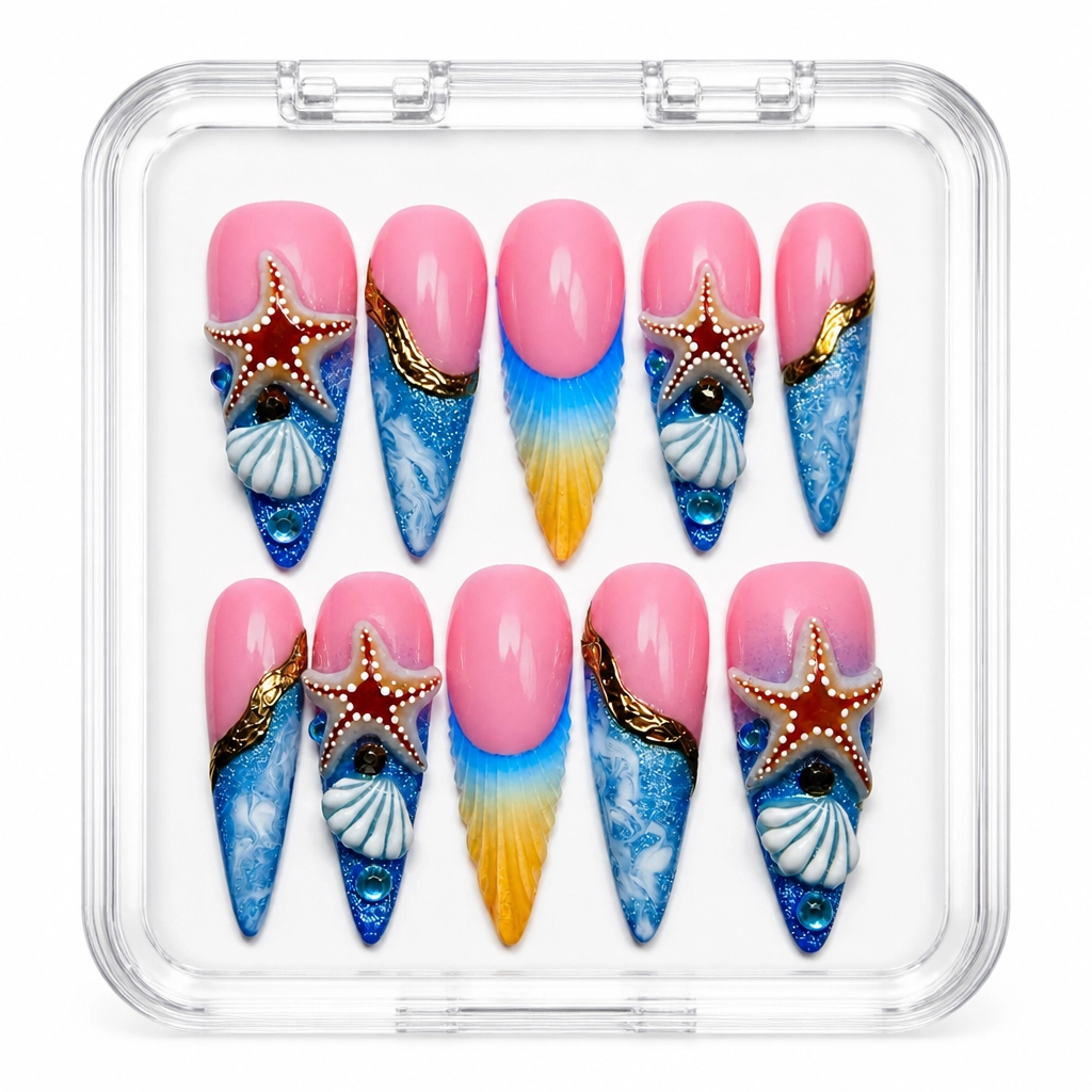 Press-on Nails Wholesale $14.90 Ocean Starlight by Yabe Vietnam
