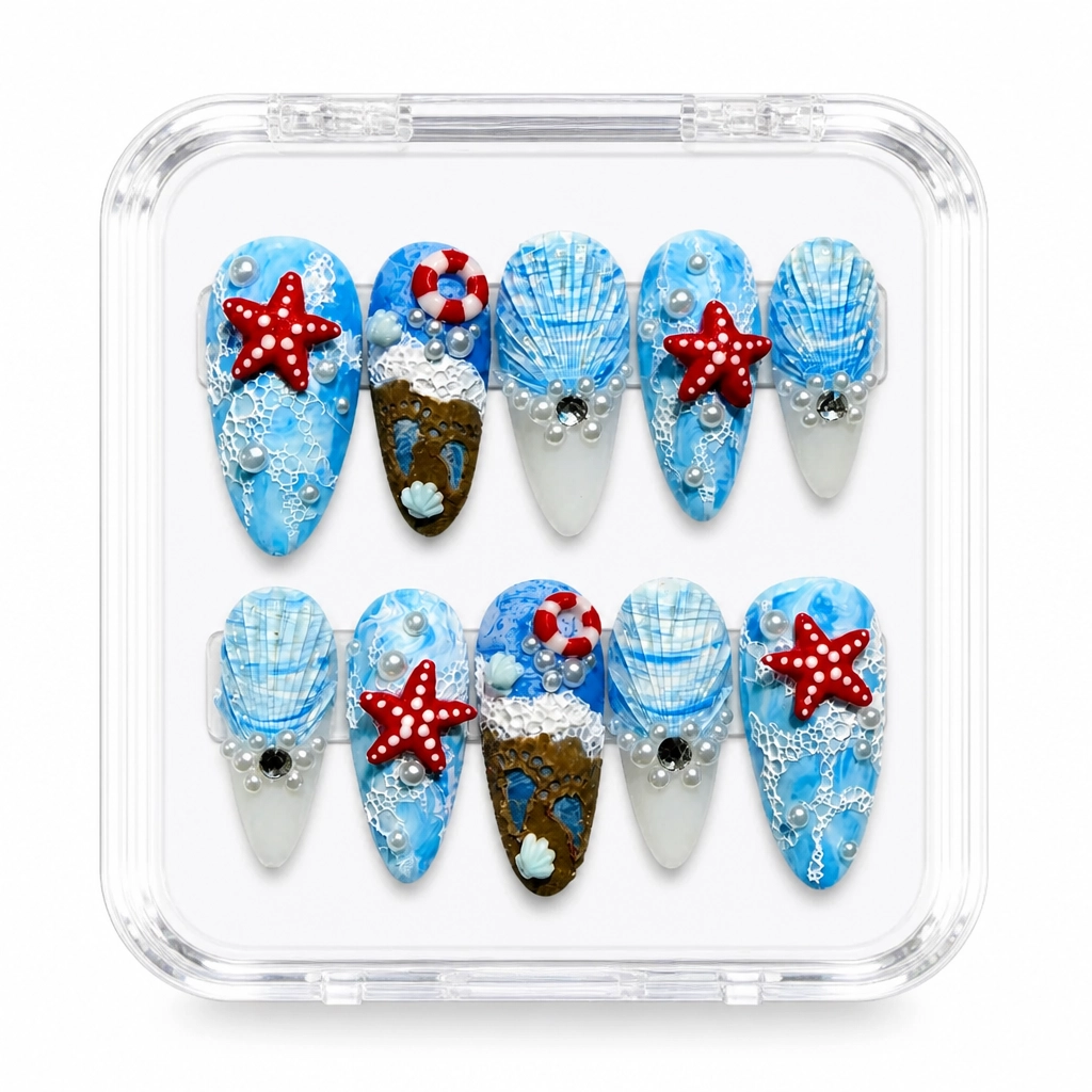 Press-on Nails Wholesale $14.90 Starfish Dreams by Yabe Vietnam