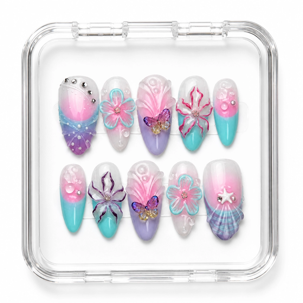 Press-on Nails Wholesale $14.90 Crystalline Bloom by Yabe Vietnam