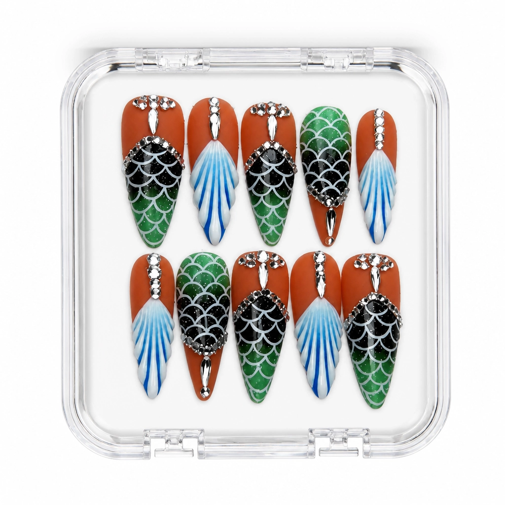 Press-on Nails Wholesale $14.90 Terracotta Mermaid Luxe by Yabe Vietnam