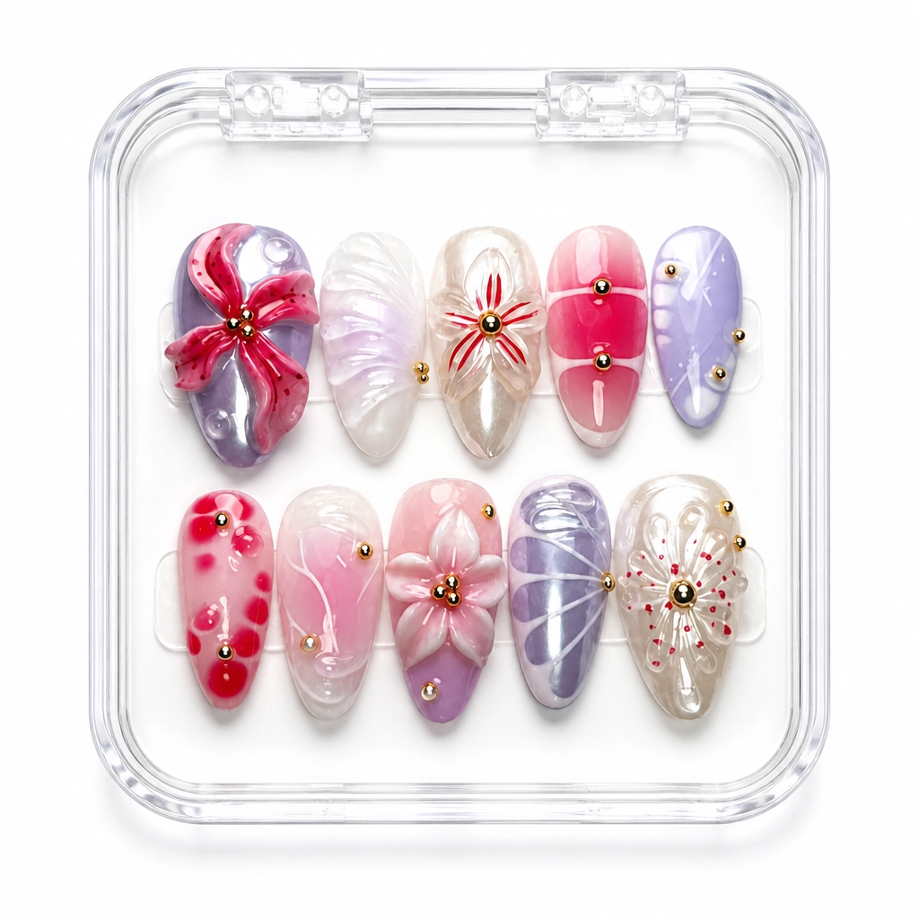 Press-on Nails Wholesale $14.90 Orchid Elegance by Yabe Vietnam
