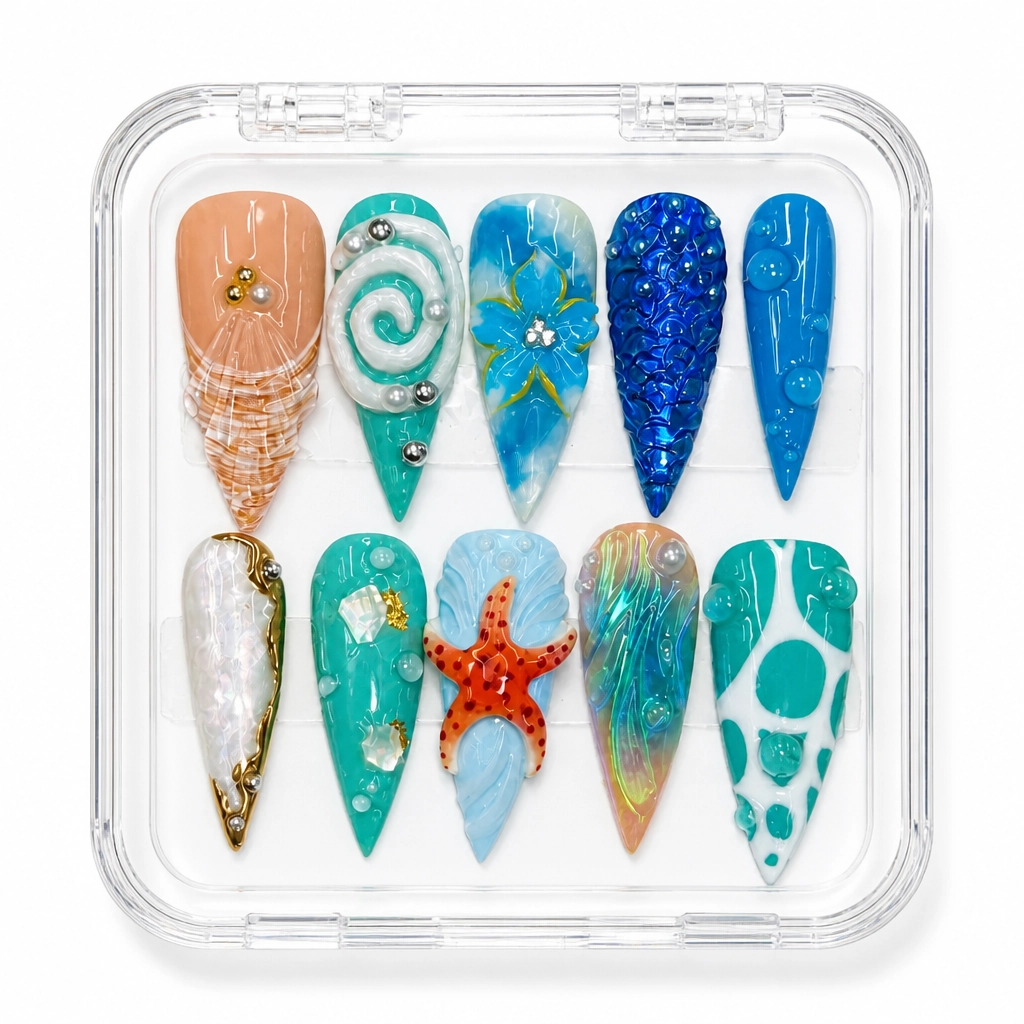 Press-on Nails Wholesale $14.90 Oceanic Elegance by Yabe Vietnam
