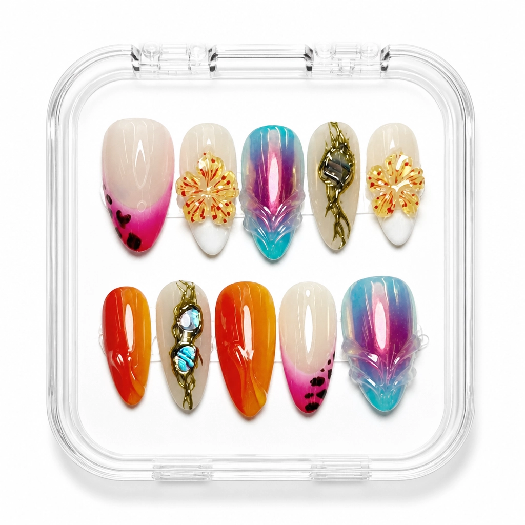 Press-on Nails Wholesale $14.90 Magenta Aurora Luxe by Yabe Vietnam