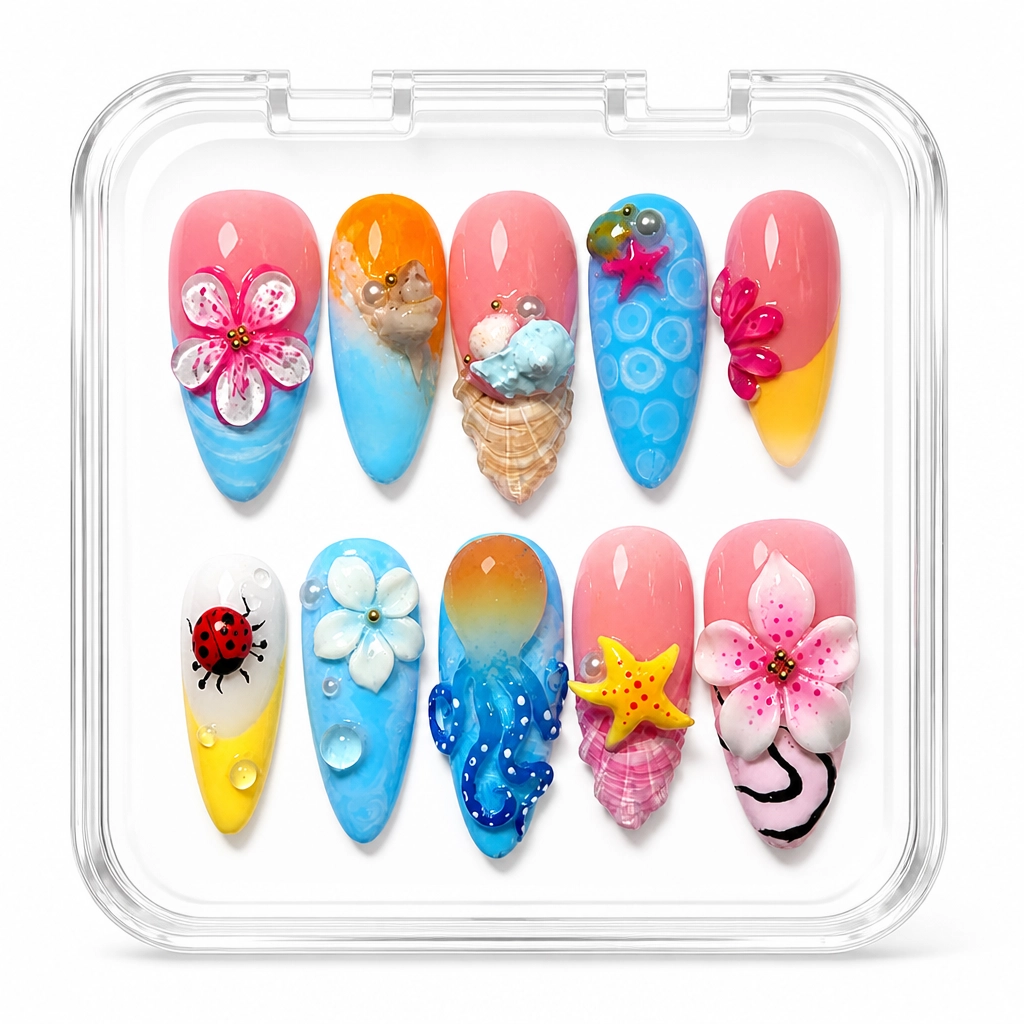 Press-on Nails Wholesale $14.90 Celestial Blossom by Yabe Vietnam