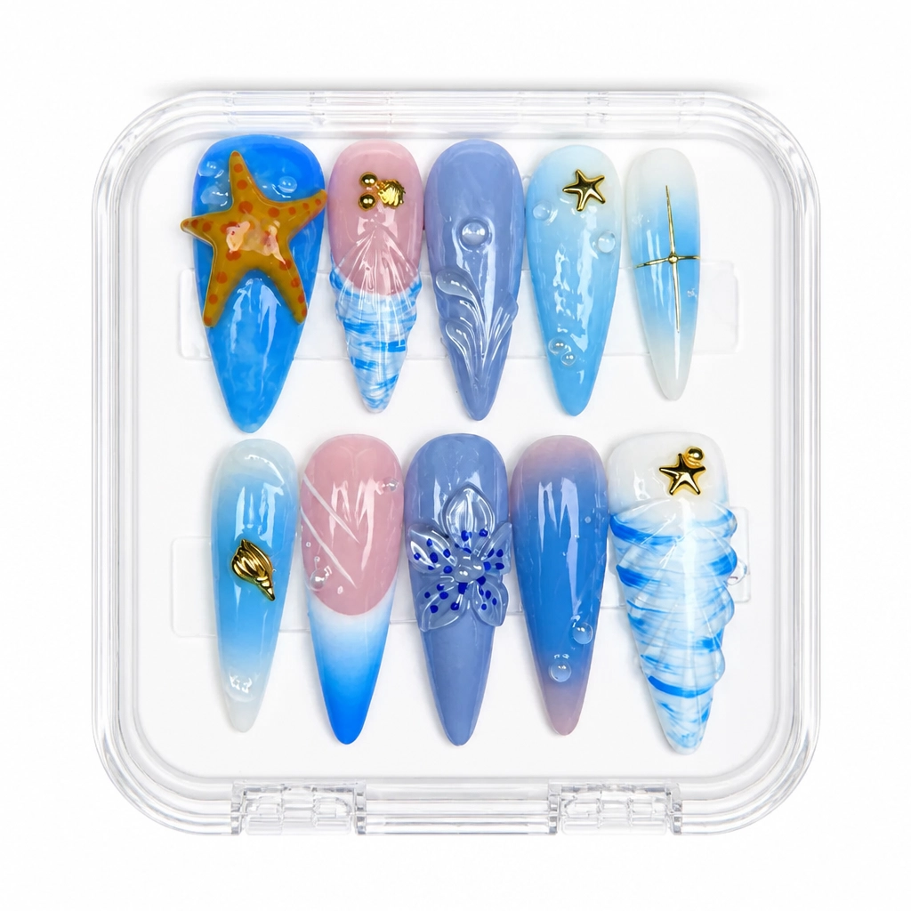 Press-on Nails Wholesale $14.90 Oceanic Elegance by Yabe Vietnam