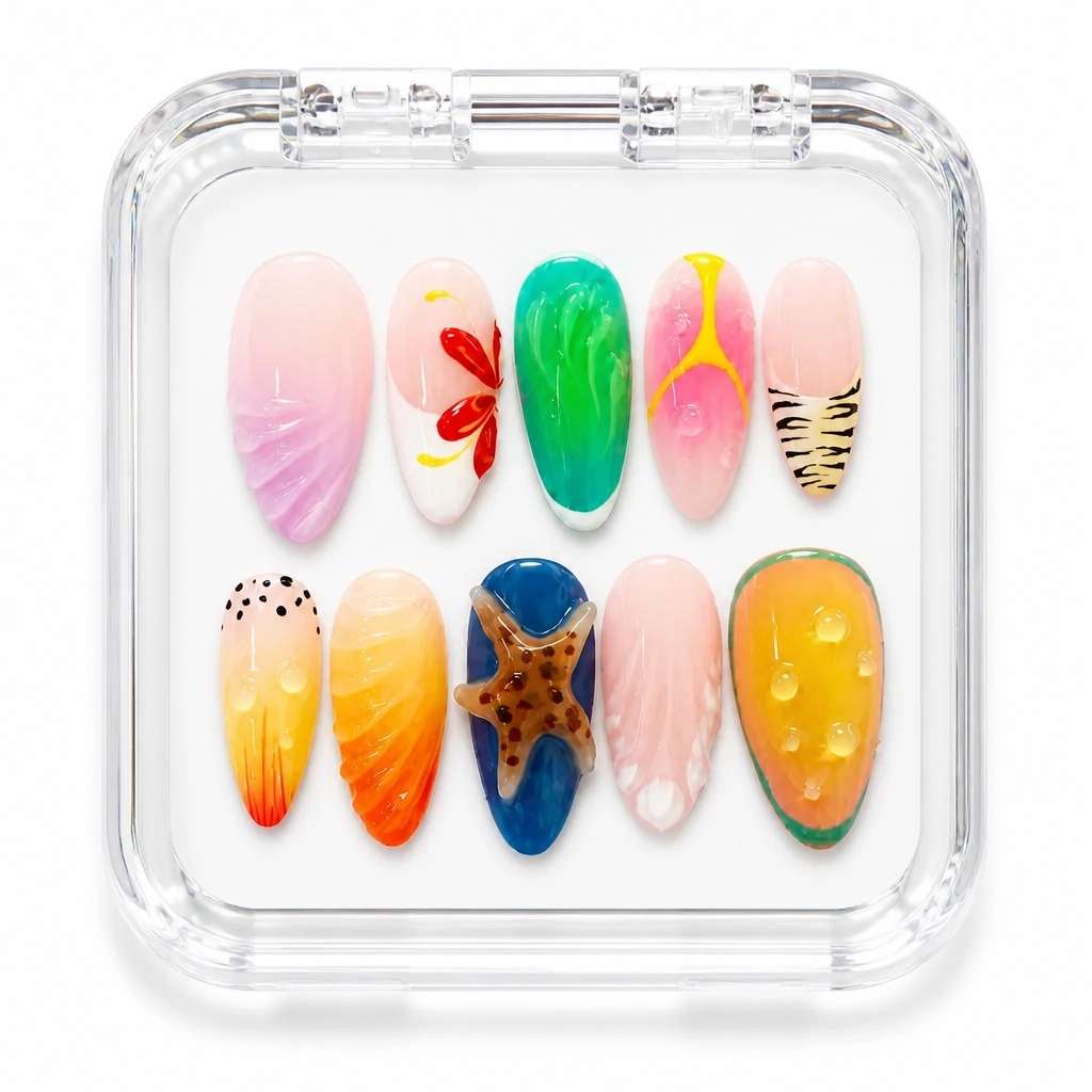 Press-on Nails Wholesale $14.90 Tropical Artistry by Yabe Vietnam