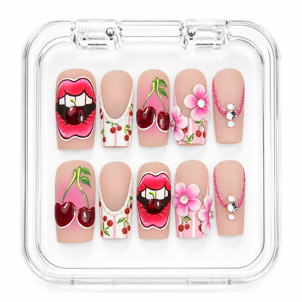 Press-on Nails Wholesale $14.90 Cherry Blossom Chic by Yabe Vietnam