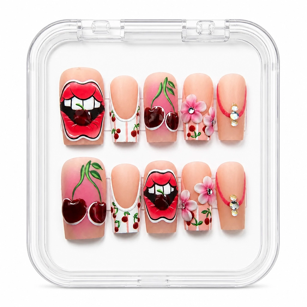 Press-on Nails Wholesale $14.90 Cherry Blossom Chic by Yabe Vietnam
