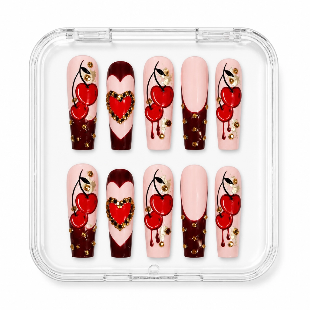 Press-on Nails Wholesale $14.90 Crimson Strawberry Luxe by Yabe Vietnam