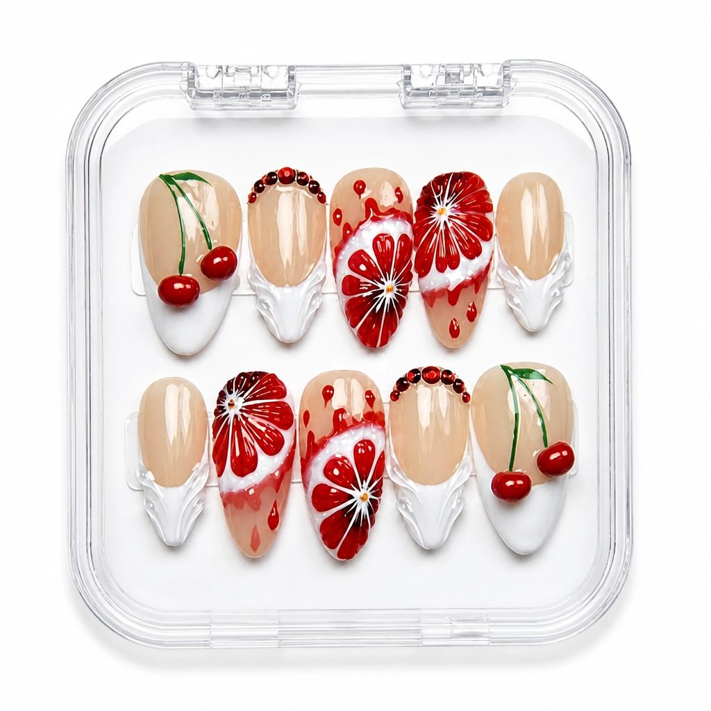 Press-on Nails Wholesale $14.90 Beige Blossom Elegance by Yabe Vietnam