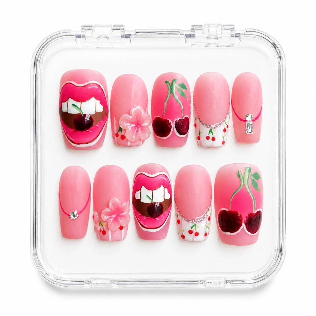 Press-on Nails Wholesale $14.90 Cherry Blossom Bliss by Yabe Vietnam