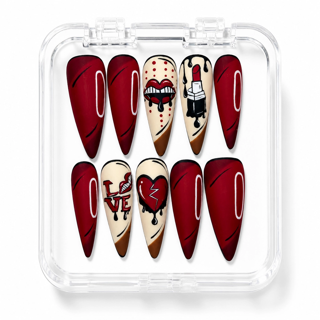 Press-on Nails Wholesale $14.90 Crimson Love by Yabe Vietnam