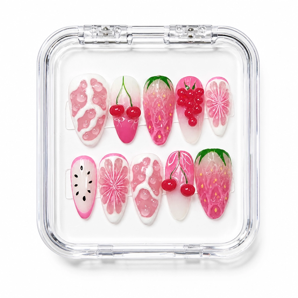 Press-on Nails Wholesale $14.90 Fuchsia Citrus by Yabe Vietnam