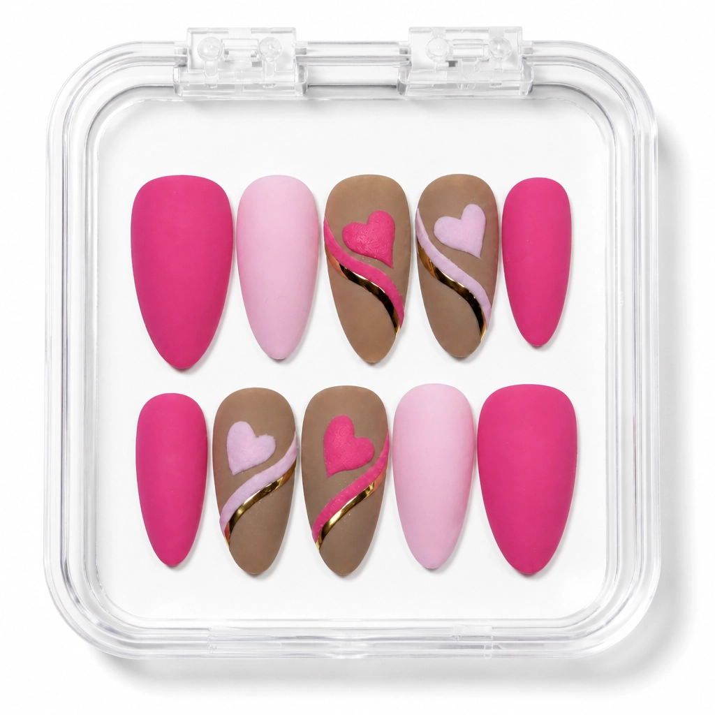 Press-on Nails Wholesale $14.90 Velvet Heart Romance by Yabe Vietnam