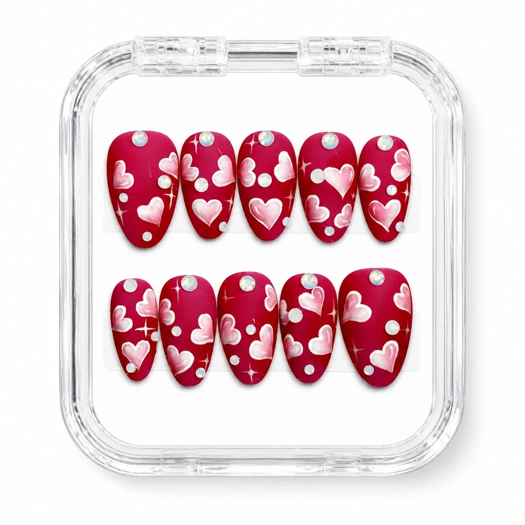 Press-on Nails Wholesale $14.90 Crimson Heartbeat by Yabe Vietnam