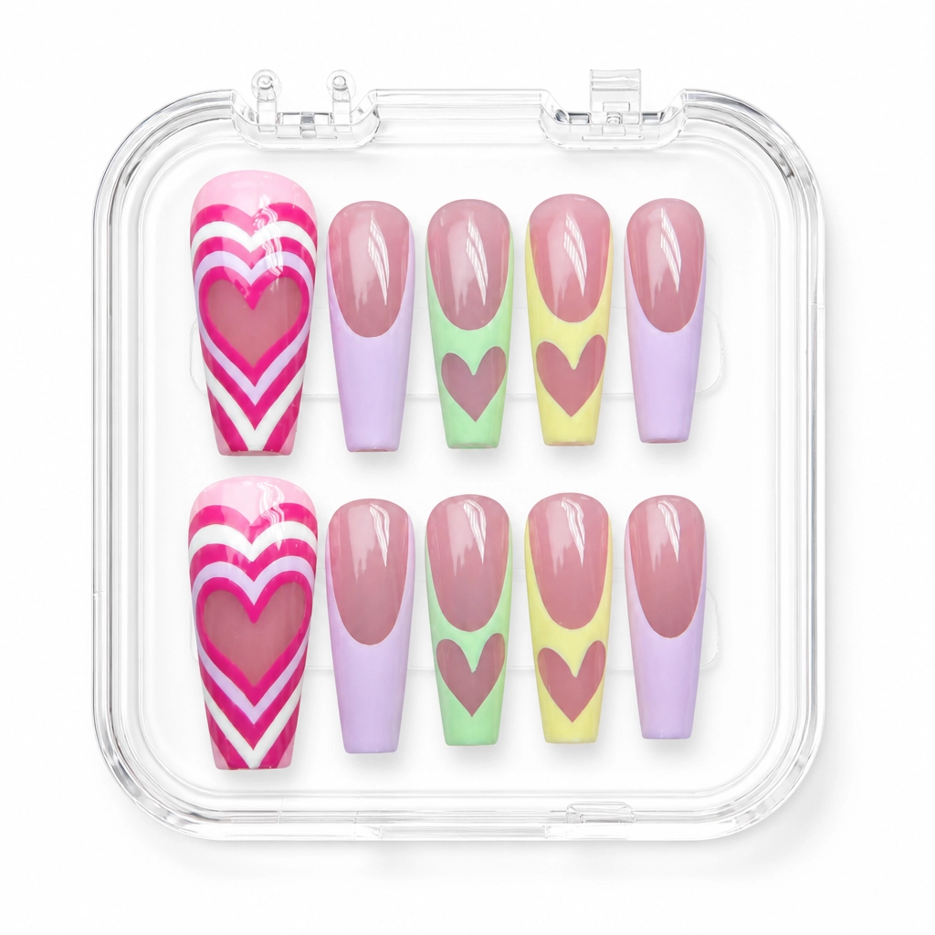 Press-on Nails Wholesale $14.90 Pastel Heartbeat by Yabe Vietnam