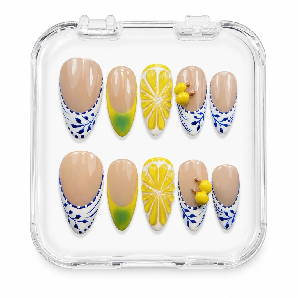 Press-on Nails Wholesale $14.90 Lemon Elegance by Yabe Vietnam
