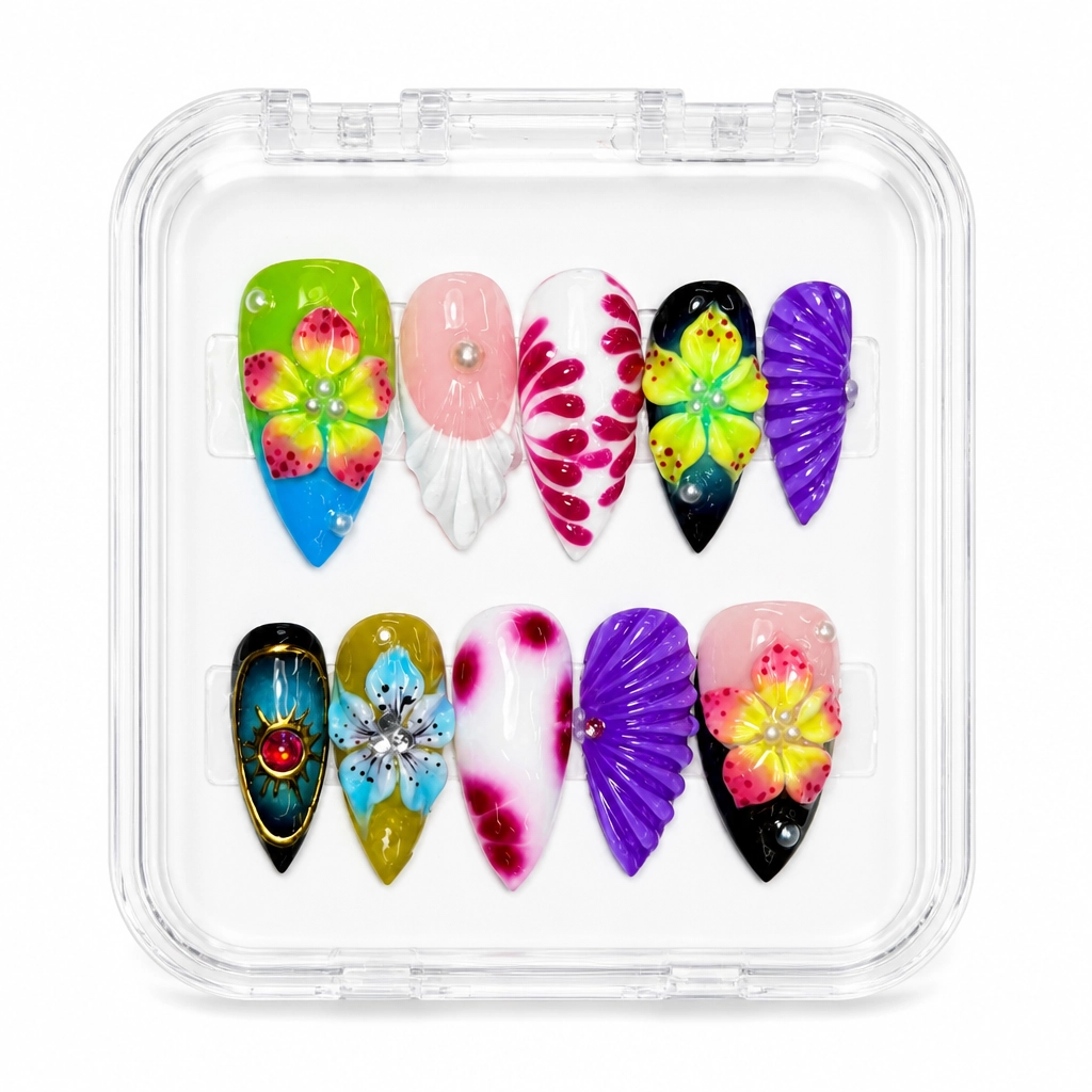 Press-on Nails Wholesale $14.90 Floral Opulence by Yabe Vietnam