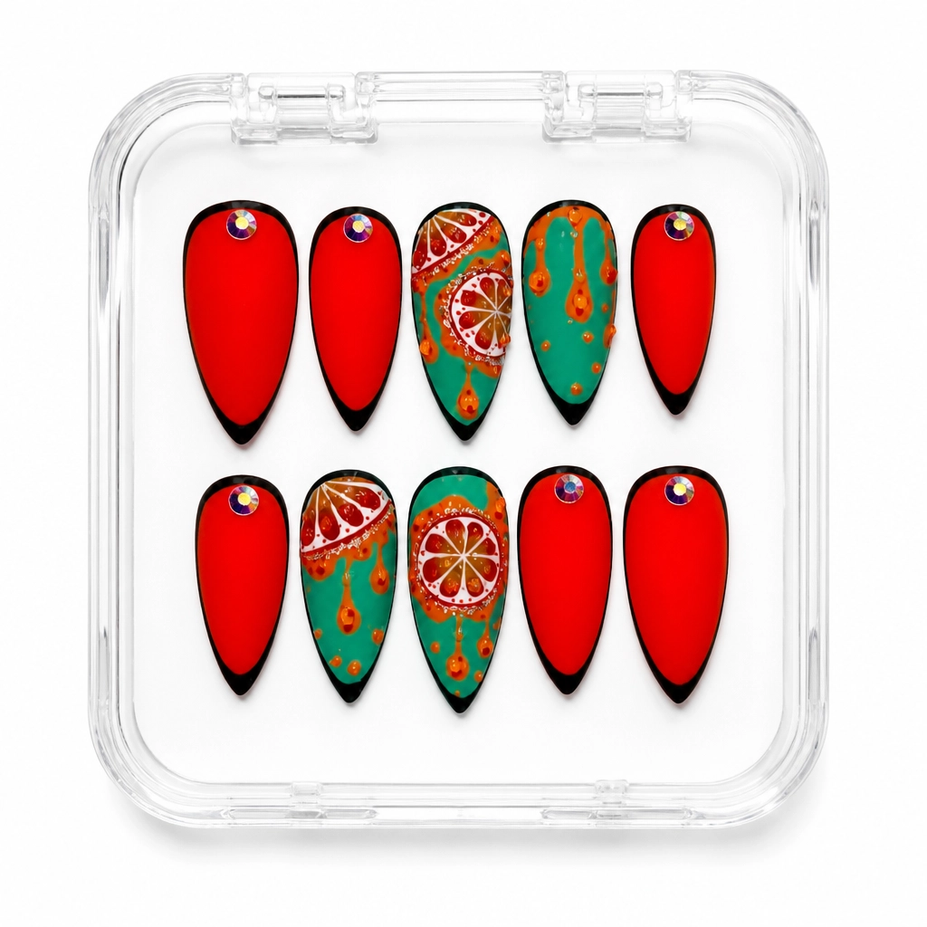Press-on Nails Wholesale $14.90 Citrus Delight by Yabe Vietnam